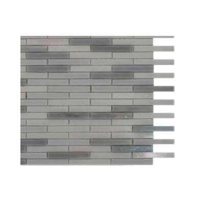 Splashback Glass Tile Matchstix Flakesnow Glass Floor and Wall Tile - 6 in. x 6 in. Tile Sample R3D2 GLASS TILE