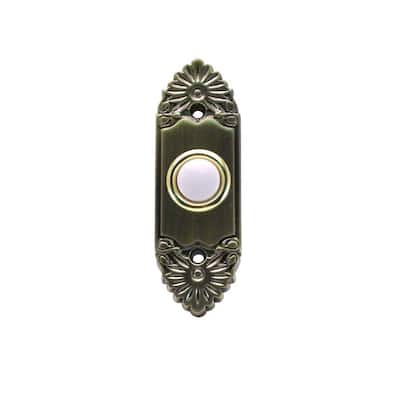 UPC 853009001543 product image for IQ America Lighting Wall Plates Wired Lighted Doorbell Push Button - Antique Bra | upcitemdb.com