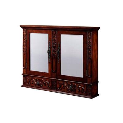 Winslow 45W Double Mirrored Wall Cabinet - 36Hx45W, Red