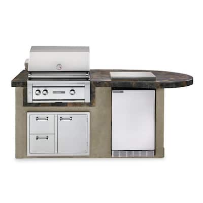 Sedona by Lynx Deluxe Outdoor Kitchen Island Package in Grey with 30 in. Propane Gas Grill L2500G