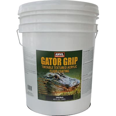 ANViL 5-Gal. Black Gator-Grip Acrylic Textured Solid Color Interior/Exterior Floor Coating 208000