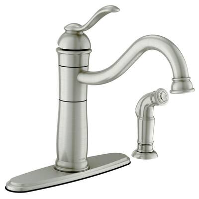 MOEN Kitchen Faucets. Walden Single-Handle Side Sprayer Kitchen Faucet featuring Microban Protection in Spot Resist Stainless