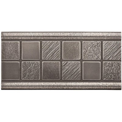 Weybridge 3 in. x 6 in. Cast Metal Mosaic Deco Brushed Nickel Tile (10 pieces / case) TRIM462024001HD