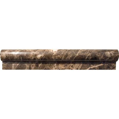 M.S. International Inc. 2 In. x 12 In. Emperador Marble Rail Molding Wall Tile (1 Ln. Ft. per piece) THDW1-MR-EMP