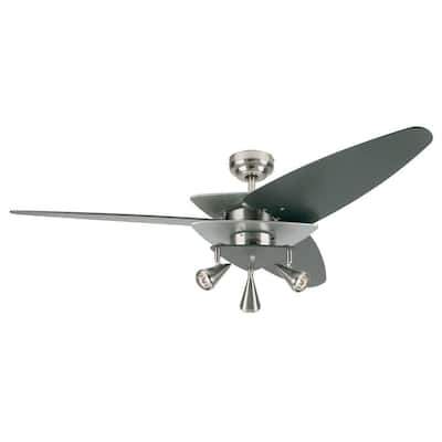 Contemporary Home Stores on In  Brushed Nickel And Graphite Ceiling Fan 7850665 At The Home Depot