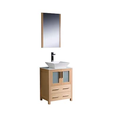 Fresca Torino 24-inch Light Oak Modern Bathroom Vanity with Vessel Sink