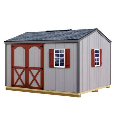 Cypress 12 ft. x 10 ft. Wood Storage Shed Kit with Floor Including 4x4 ...