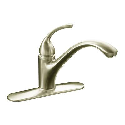 KOHLER Kitchen Faucets. Forte 8 in. Single Hole 1-Handle Low-Arc Kitchen Faucet in Vibrant Brushed Nickel with Escutcheon and Lever Handle