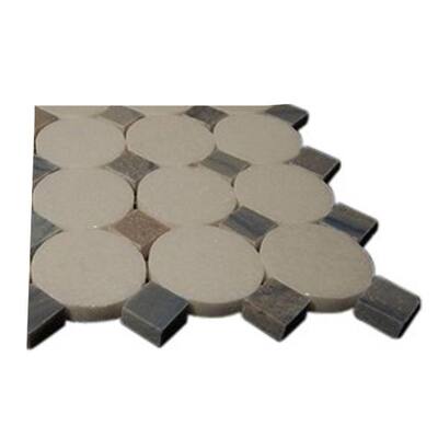Splashback Glass Tile 6 in. x 6 in. Sample Size Orbit Satellite Pattern Marble Tiles Sample L3B9