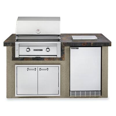 Sedona by Lynx Outdoor Kitchen Island Package in Grey with 30 in. Propane Gas Grill L1500G