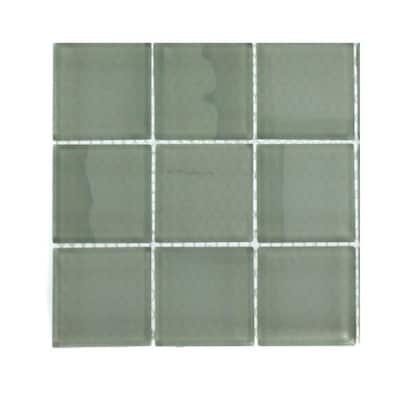 Splashback Glass Tile Contempo Seafoam Polished Glass - 6 in. x 6 in. Tile Sample L6B7 GLASS TILE