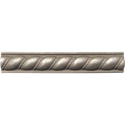 MS International 1 In. x 6 In. Pewter Listello Rope Metal Molding Wall Tile (0.5 Ln. Ft. per piece) THDW3-MROP-PEW1X6