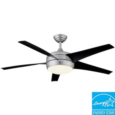 Hampton Bay Windward II 54 in. Brushed Steel Ceiling Fan 55295