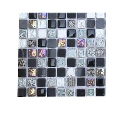 Splashback Glass Tile Aztec Art Blackboard Glass - 6 in. x 6 in. Tile Sample R6C11 GLASS TILES