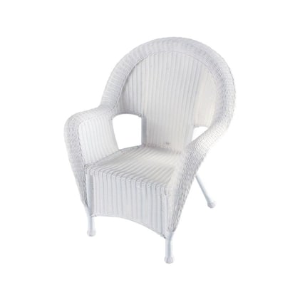 White Wicker Chair on Bayside White All Weather Wicker Patio Chair