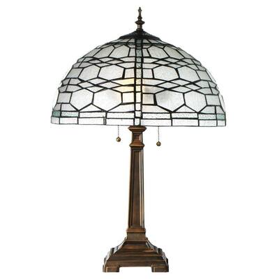 Home Decorators Collection Haverford 23 in. Clear and Bronze Table Lamp