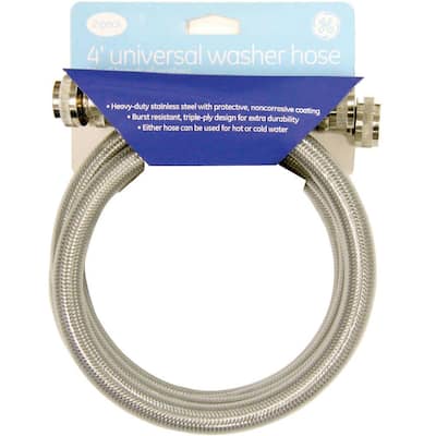 GE 4 ft. Stainless Steel Universal Washer Hoses (2-Pack) PM14X10005DS