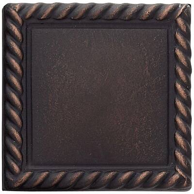 Weybridge 2 in. x 2 in. Cast Metal Rope Dot Dark Oil Rubbed Bronze Tile (10 pieces / case) TILE470070003HD