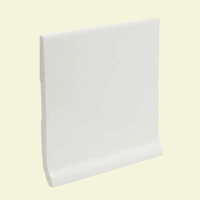 U.S. Ceramic Tile Color Collection Bright White Ice 6 in. x 6 in. Ceramic Stackable /Finished Cove Base Wall Tile U081-AT3610