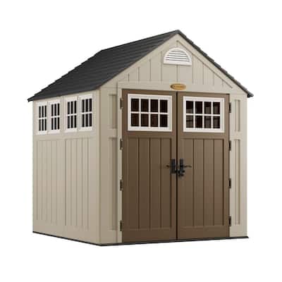Suncast Alpine 7 ft. 2 in. x 7 ft. 6 in. Resin Storage Shed-BMS7775 ...