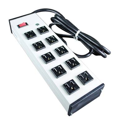 Legrand Wiremold 6 ft. 10-Outlet Compact Power Strip with Lighted On/Off  Switch-UL210BC - The Home Depot