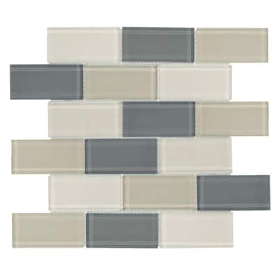 Jeffrey Court 12 in. x 12 in. Rocky Canyon Glass Mosaic Tile 99430