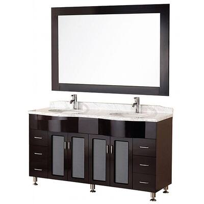Design Element Tustin 61-in. Double Bathroom Vanity Set