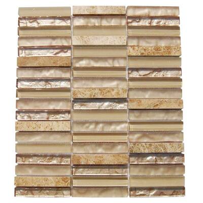 Splashback Glass Tile Sandstorm 12 in. x 12 in. Mixed Materials Floor and Wall Tile