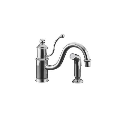 KOHLER Kitchen Faucets. Antique Single-Handle Kitchen Faucet with Color-Matched Sidespray in Polished Chrome