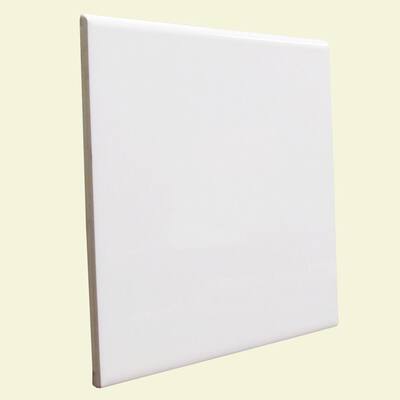 U.S. Ceramic Tile Color Collection Bright White Ice 6 in. x 6 in. Ceramic Surface Bullnose Wall Tile 081-S4669