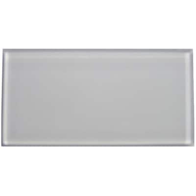 Splashback Glass Tile 3 in. x 6 in. Sample Size Bright White Polished Glass Tile Sample L5A9B