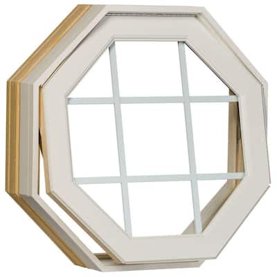 Century Poly Clad Venting Octagon Windows, 24 In. X 24 In., White, Rough Opening, With Insulated Gbg Icon