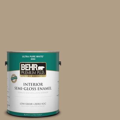 Behr Premium Plus Paint. 1-gal. #ecc-53-2 Wild Rye Zero Voc Semi-gloss Enamel Interior Paint 340001