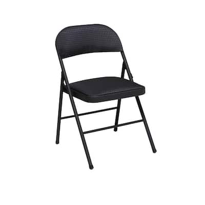 Cosco Folding Chairs on Cosco Fabric Seat And Back Folding Chair Black  4 Pack  14995tms4 At