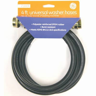 GE 4 ft. Rubber Inlet Washing Machine Hoses (2-Pack) PM14X10002DS