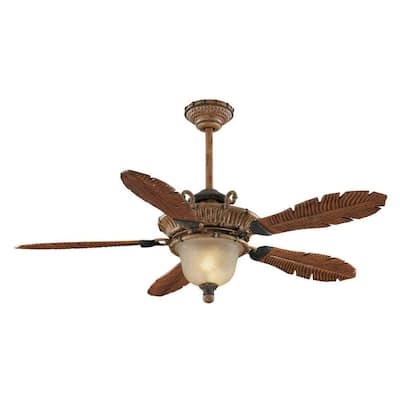 Tropics 54 in. Weathered Cane Ceiling Fan