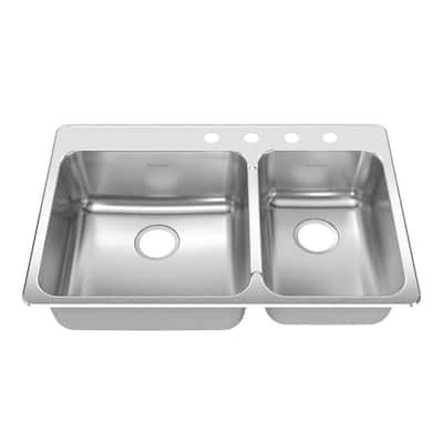 American Standard Prevoir 33 x 22 Double Combo Small Right Kitchen Sink