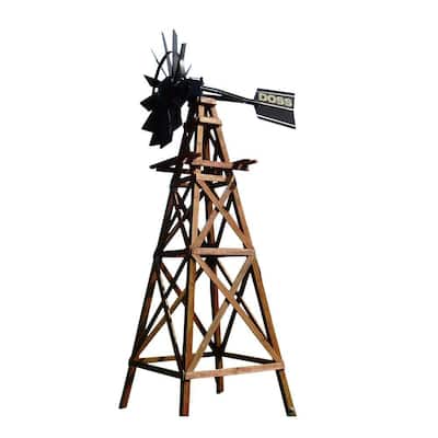 Outdoor Water Solutions 16 ft. 4 Legged Wooden Aeration Windmill with 