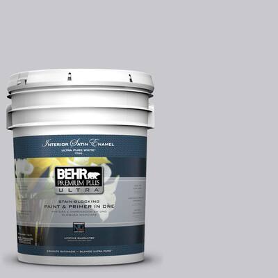 Behr Premium Plus Ultra Paint. 5-gal. #ecc-62-1 Urban Gray Satin Enamel Interior Paint 775005