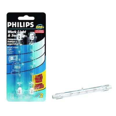 Halogen Lamp Philips on Philips 300 Watt T3 Halogen Light Bulbs  2 Pack  415711 At The Home