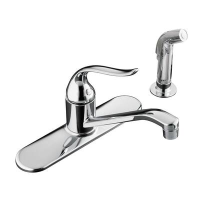 KOHLER Kitchen Faucets. Coralais Single Loop Handle Side Sprayer Kitchen Faucet in Polished Chrome