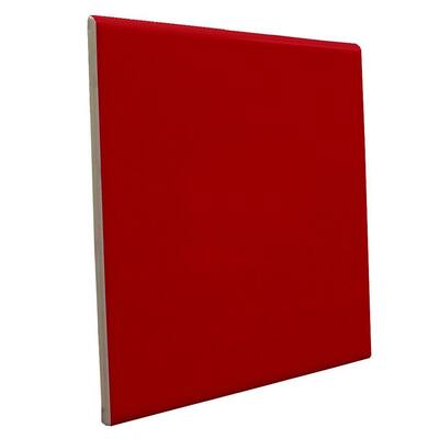 U.S. Ceramic Tile Color Collection Bright Red Pepper 6 in. x 6 in. Ceramic Surface Bullnose Wall Tile U739-S4669