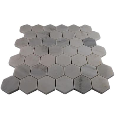 Splashback Glass Tile Oriental Hexagon 12 in. x 12 in. Marble Floor and Wall Tile ORIENTAL HEXAGON MARBLE TILE
