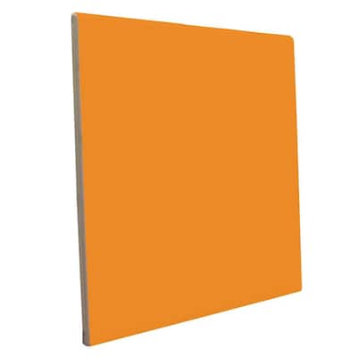 U.S. Ceramic Tile Color Collection Bright Tangerine 6 in. x 6 in. Ceramic Surface Bullnose Wall Tile U738-S4669