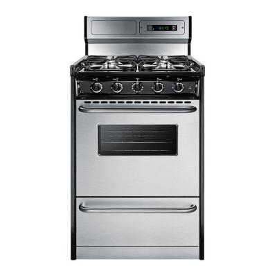 Summit TNM13027BFKWY 20 Deluxe Gas Range with Stainless Steel Door and Four Sealed Burners