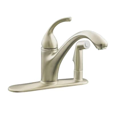 KOHLER Kitchen Faucets. Forte 3-Hole Single-Handle Side Sprayer Kitchen Faucet in Vibrant Brushed Nickel