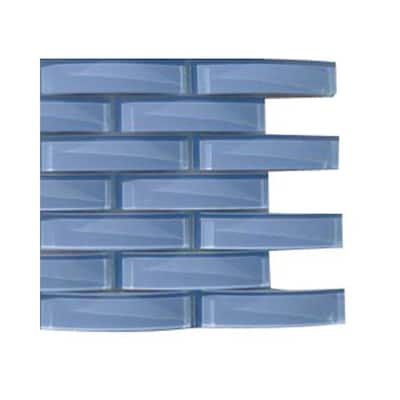 Splashback Glass Tile Blue Pelican Glass Floor and Wall Tile - 6 in. x 6 in. Tile Sample C2D5 GLASS TILE