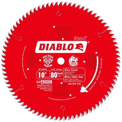 Freud Tools D1080X 10 80T Diablo Ultra Finish Work Table Saw Blade