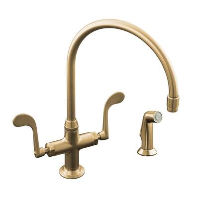KOHLER Kitchen Faucets. Essex 2 or 4 Hole 2-Handle Kitchen Faucet in Vibrant Brushed Bronze