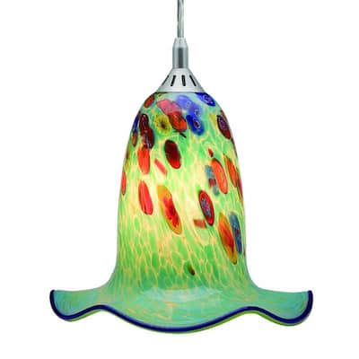 UPC 092903286780 product image for Home Decorators Collection Pendant Lights 1-Light Ceiling Multicolor Glass Tulip | upcitemdb.com